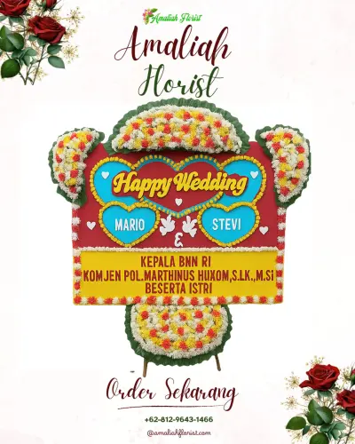 Karangan Papan Bunga Pernikahan di Pucung
